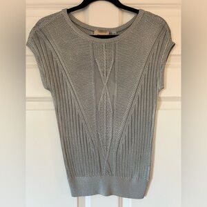 Elie Tahari cap sleeve knit sweater in dusty blue